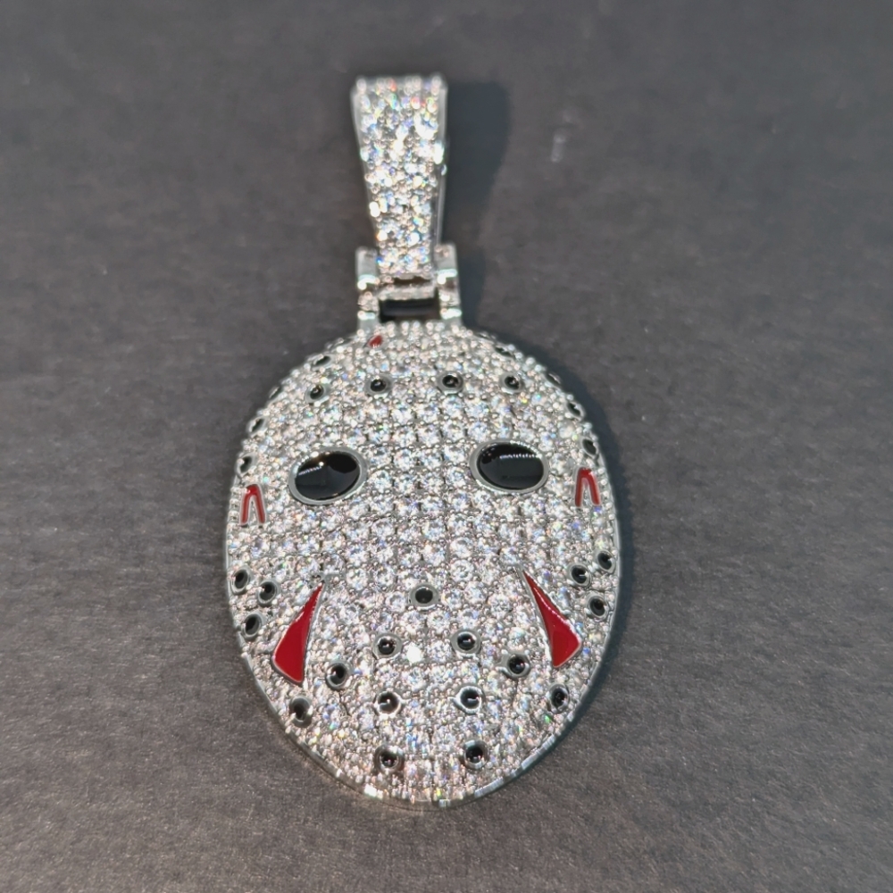 Jason Mask Pendant -White Gold